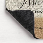 金ゴールドモダンダイヤモンドグリッターホイルフェイクラグジュアリーグラム マウスパッド (コーナー)