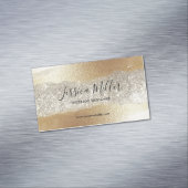 金ゴールドモダンダイヤモンドグリッターホイルフェイクラグジュアリーグラム マグネット名刺 (インサイチュ)