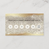 金ゴールドモダンダイヤモンドグリッターホイルフェイクラグジュアリーグラム ロイヤリティカード (裏面)