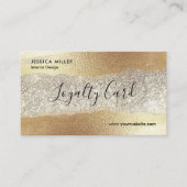 金ゴールドモダンダイヤモンドグリッターホイルフェイクラグジュアリーグラム ロイヤリティカード (正面)