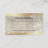 金ゴールドモダンダイヤモンドグリッターホイルフェイクラグジュアリーグラム 予約カード (裏面)
