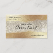 金ゴールドモダンダイヤモンドグリッターホイルフェイクラグジュアリーグラム 予約カード (正面)