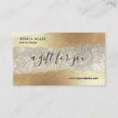 金ゴールドモダンダイヤモンドグリッターホイルフェイクラグジュアリーグラム 割引カード (正面)