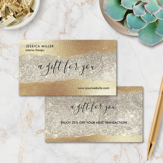 金ゴールドモダンダイヤモンドグリッターホイルフェイクラグジュアリーグラム 割引カード