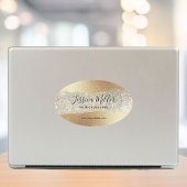 金ゴールドモダンダイヤモンドグリッターホイルフェイクラグジュアリーグラム 楕円形シール