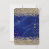 金ゴールドモダンダイヤモンドスターズブルースウィート16 RSVP 招待状 (裏面)