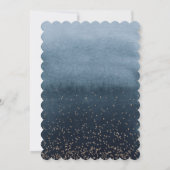 金ゴールドモダンダイヤモンド紙吹雪ネイビーブルースウィート16 招待状 (裏面)