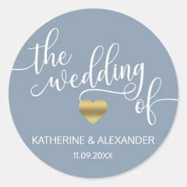 金ゴールドモダンダスティブルー結婚ザアザラシ ラウンドシール