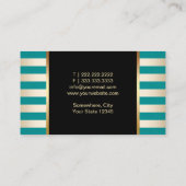 金ゴールドモダンティール(緑がかった色)と金ゴールドストライプサロン 名刺 (裏面)
