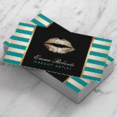 金ゴールドモダンティール(緑がかった色)と金ゴールドストライプサロン 名刺