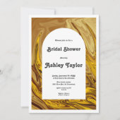 金ゴールドモダンテラコッタ抽象芸術アートブライダルシャワー 招待状 (正面)