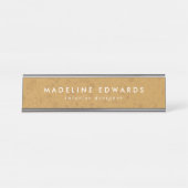 金ゴールドモダンテラッツォパーソナライズされたデスク名プレート デスクネームプレート (正面)