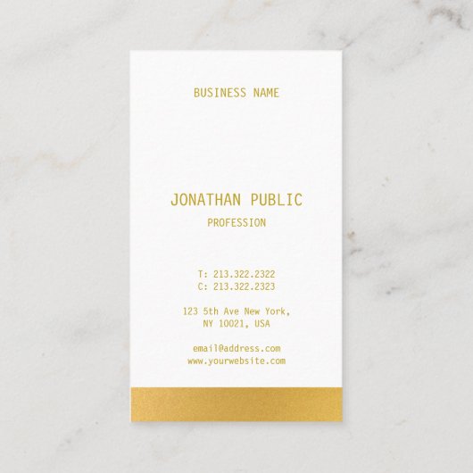 金ゴールドモダンテンプレートトレンディーモノグラムエレガント 名刺 (裏面)