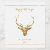 金ゴールドモダンディアホリデイ ワインラベル (シングルラベル)