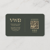 金ゴールドモダンドローンテックモノグラムダークグリーン 名刺 (裏面)