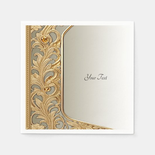 金ゴールドモダンナ華美プキン スタンダードカクテルナプキン (正面)