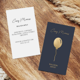 金ゴールドモダンネイビーバルーンアーティスト |イベントプランナー 名刺