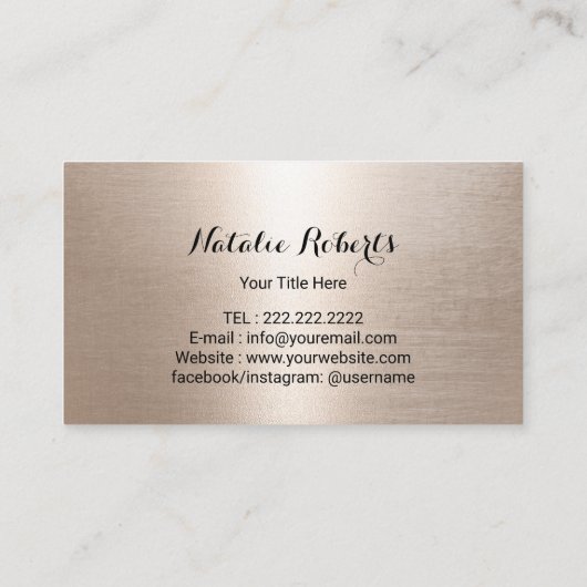 金ゴールドモダンハイヒールファッションブティック 名刺 (裏面)