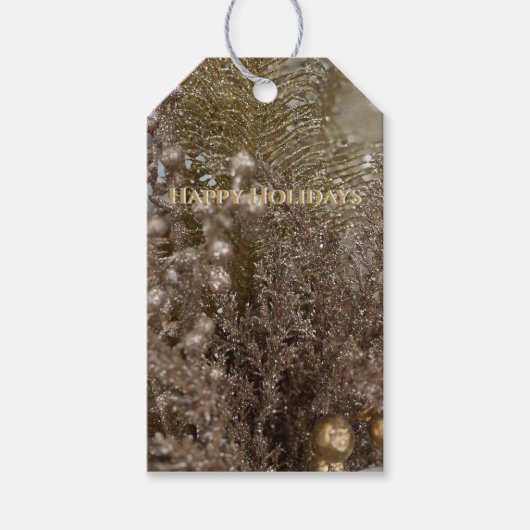 金ゴールドモダンハッピーホリデーエレガントギフトラベル ギフトタグ (正面)