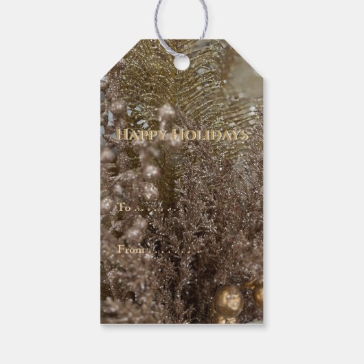金ゴールドモダンハッピーホリデーエレガントギフトラベル ギフトタグ (裏面)