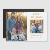 金ゴールドモダンハッピーホリデーズツーフォト (正面/裏面)