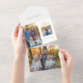 金ゴールドモダンハッピーホリデーズツーフォト オールインワン招待状 (貼ってはがせる)