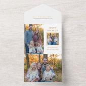 金ゴールドモダンハッピーホリデーズツーフォト オールインワン招待状 (内側)