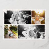 金ゴールドモダンハッピーホリデーズフォトクリスマス 箔シーズンカード (裏面)