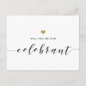 金ゴールドモダンハートが私たちのお祝い インビテーションポストカード (正面)