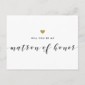 金ゴールドモダンハートは私の名誉の問題だ インビテーションポストカード (正面)