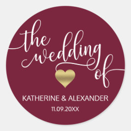 金ゴールドモダンハートは結婚アザラシの ラウンドシール