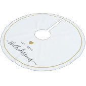 金ゴールドモダンハートファミリ名モノグラム ブラッシュドポリエステルツリースカート (アングル)