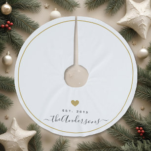 金ゴールドモダンハートファミリ名モノグラム ブラッシュドポリエステルツリースカート