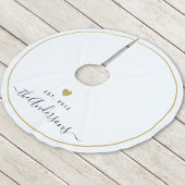 金ゴールドモダンハートファミリ名モノグラム ブラッシュドポリエステルツリースカート