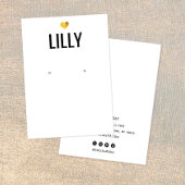 金ゴールドモダンハートホワイトイヤリング表示カード