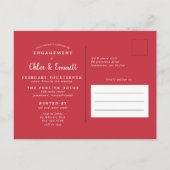 金ゴールドモダンハート幾何学的フォト婚約パーティ インビテーションポストカード (裏面)