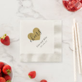 金ゴールドモダンハート応援ウェディングパーティー 縁ありカクテルナプキン (インサイチュ)