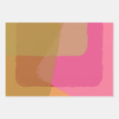 金ゴールドモダンバイオレットグリーンピンクフローラ ラッピングペーパーシート (正面3)