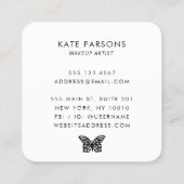 金ゴールドモダンバタフライブラック スクエア名刺 (裏面)