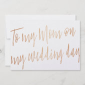 金ゴールドモダンバラ「私の結婚式の日に私の母に」 カード (正面)