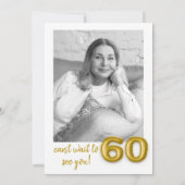 金ゴールドモダンバルーン60th誕生日パーティーフォト 招待状 (裏面)