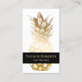 金ゴールドモダンパイナップルブラックストライプ 名刺 (正面)