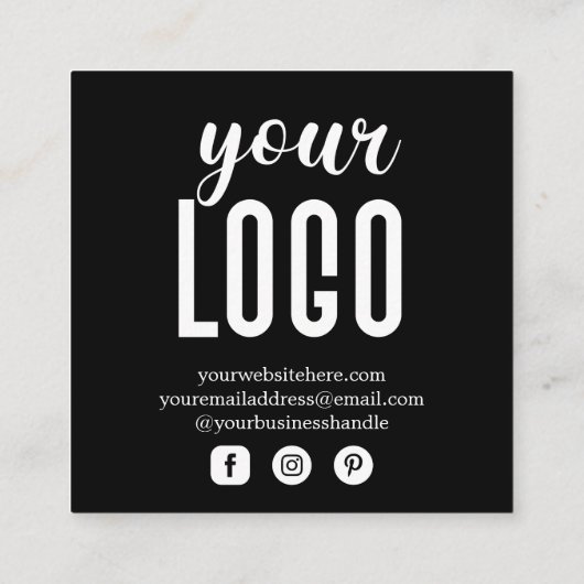 金ゴールドモダンパーソナライズされたオーダーサークルありがとうS スクエア名刺 (裏面)