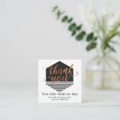 金ゴールドモダンパーソナライズされたオーダーサークル スクエア名刺 (スタンド正面)