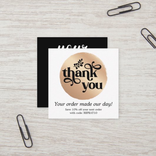 金ゴールドモダンパーソナライズされたオーダーサークル スクエア名刺 (正面/裏面インサイチュ)