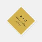 金ゴールドモダンパーソナライズされた披露宴 スタンダードカクテルナプキン (角)