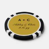 金ゴールドモダンパーソナライズされた披露宴 ポーカーチップ (シングル)