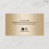 金ゴールドモダンパープルアゲートメイクアップアーティストヘアサロン 名刺 (裏面)