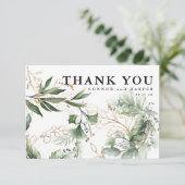 金ゴールドモダンビッグEucalyptus Greeneryはっきりした非写真 サンキューカード (スタンド正面)