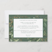 金ゴールドモダンビッグEucalyptus Greeneryはっきりした非写真 サンキューカード (裏面)